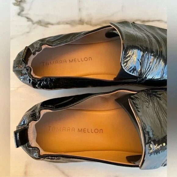 Tamara Mellon Black Patent Stow Loafer Flats39 1/2 - Picture 3 of 6